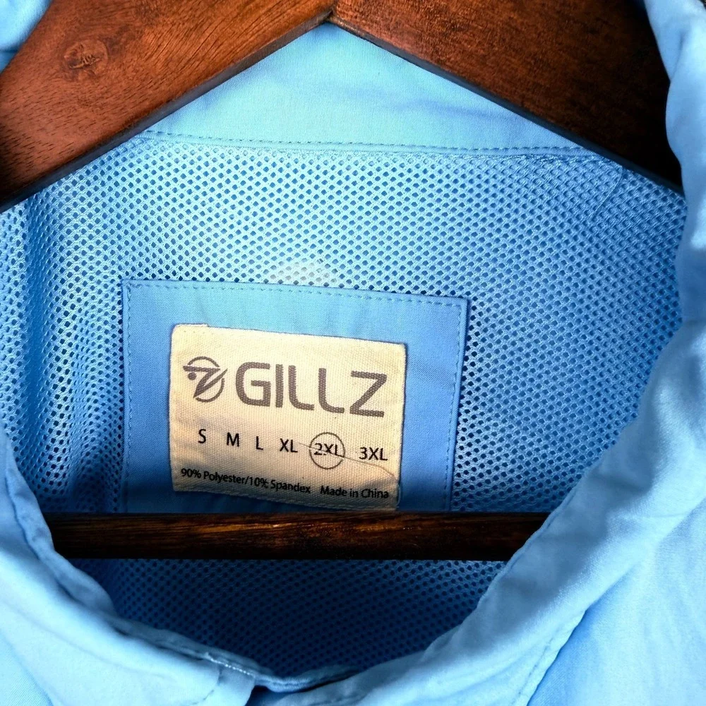 Gillz Performance Fishing Shirt Vented Short Sleeve Blue 2XL
